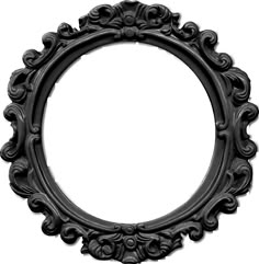 an ornate black oval frame on a white background