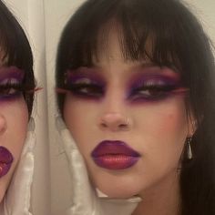 Purple Goth Makeup, Artsy Makeup, Punk Makeup, Eye Makeup Designs