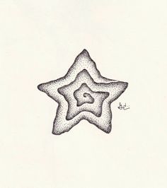 a black and white drawing of a star