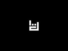 an arabic calligraphy in the middle of a black background with white letters on it