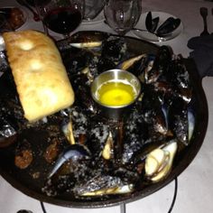 a plate full of food on a table