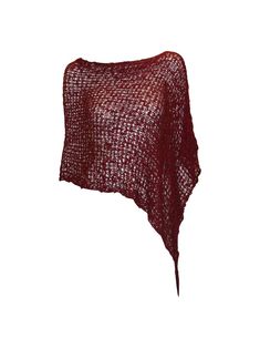 a red knitted shawl on a white background