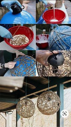 several pictures of different items that are being used to make decorative decorations for the home