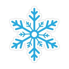 a blue snowflake sticker on a white background