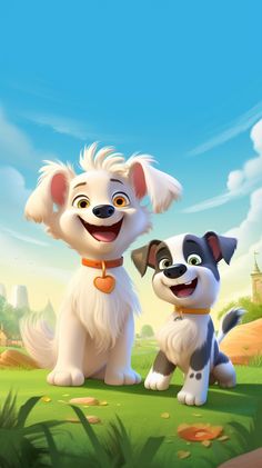 Funny pets, dog illustration, illustration and painting animal Dog Vector Art, Fluffy Puppy, Short Haired Dogs, Green Meadow, Fluffy Puppies, Funny Pets, Happy Cartoon