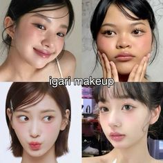 Makeup Tips Douyin, Igari Aesthetics, Soft Korean Makeup Look, Igari Makeup Look, Japanese Igari Makeup, Soft Korean Makeup, Igari Make Up, Igari Makeup Tutorial, Salty Makeup