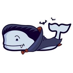 an image of a cartoon character flying through the air with a whale's tail