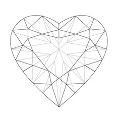 the outline of a heart is shown in black and white, on a white background