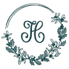 a monogrammed wreath with the letter f in it