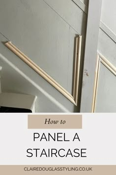 wall panelling on staircase walls being installed by DIYer Staircase Wall Paneling, Stair Panelling, Stair Moulding, Diy Panelling, Staircase Molding, Staircase Paneling, Stairs Trim, Diy Staircase Makeover, Stair Paneling