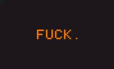 an orange text that reads,'fock'in the middle of black background