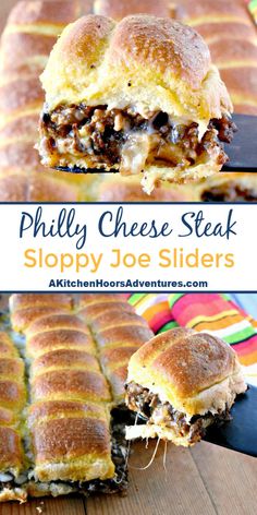 philly cheese steak sloppy joe sliders are an easy and delicious appetizer