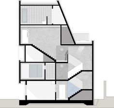 an architectural drawing of a house with stairs