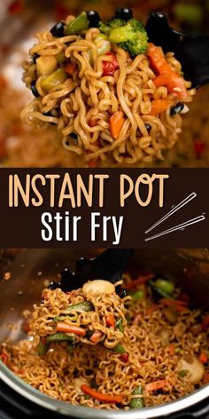 instant pot stir fry with noodles and vegetables