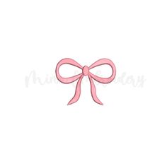 a pink ribbon with a bow on the end is shown in this embroidery design pattern