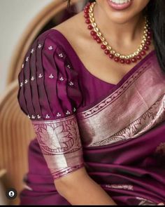 Blouse Sleeve Designs Pola Blus, Lace Blouse Design, Blouses Designs, Blouse Designs Catalogue, Latest Blouse Designs Pattern, Saree Blouse Neck Designs, New Saree Blouse Designs, Wedding Saree Blouse Designs