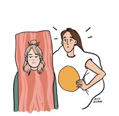 a woman holding a ping pong paddle next to a sleeping man