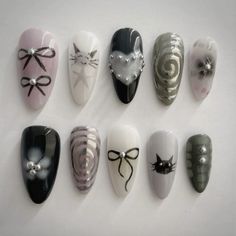 Japanese Nails Designs, Soft Grunge Nails, Hard Nails, Cute Simple Nails, Grunge Nails, Glue Tape, Pretty Gel Nails, Really Cute Nails, Press Ons