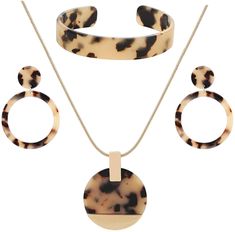 PRICES MAY VARY. WHAT YOU GET : You will get acrylic open leoprd cuff bracelet ,long leopard disc pendant necklace ,resin mottled leopard hoop dangle earrings , we use fashionable acrylic resin leopard elements to make similar leopard jewelry set, you will be the eye-catching people in the street. LEOPARD PENDANT BRACELET EARRINGS SIZE: Our long statement leopard pendant necklace’s chain length 31.4” + 3” extender; pendant size: 1.8"*1.8” ;open cuff leopard bracelet bangle :2.7”L*1.2”W*2.1”H; le Plastic Hoop Jewelry Gift, Trendy Adjustable Resin Jewelry, Trendy Round Resin Jewelry, Leopard Jewelry, Leopard Bracelet, Leopard Earrings, Earring Long, Necklace Resin, Open Cuff Bracelet