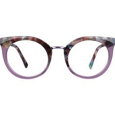 Look smart and stylish in these luxe round glasses. The glossy hand-polished acetate eyeglasses features a chic metal nose bridge as well as a pop of pattern on the browline. | Zenni Women's Round Prescription Eyeglasses Purple Plastic Stylish Glasses For Women, Round Eyeglasses Frames, Diamond Face Shape, Diamond Face, Zenni Optical, Round Glasses, Camp Ideas, Stylish Glasses, Round Eyeglasses