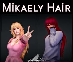 two animated women with long red hair pointing at the camera and one holding her hand up