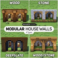 four different types of modular house walls