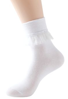 PRICES MAY VARY. 80% high quality breathable cotton, 12% spandex and 8% Lace ,model：YYS09【SRYL】 Makes The Best Socks socks with lace,Turn-Cuff design,can be worn pulled up or folded over ,making you special,Womens socks lace with trim, high stretch design bring you sexy and younger feeling, catch more eyesight, make you have a very Cute sweet feeling, Makes you feel "girly"... Size:Women shoe size 5-10, Soft breathable provides a more health and confortable fit, these ankle socks fit for most gi Fitted Ruffled Socks For Summer, Fitted Ruffle Socks For Spring, Spring Ruffled Fitted Socks, Spring Ruffled Socks, Spring Cotton Stretch Hosiery, Stretch White Socks With Ruffles, White Stretch Socks With Ruffles, White Ruffled Socks For Summer, Fitted Cotton Hosiery For Spring