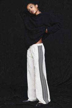 Tracksuit pants with side stripes - pull&bear