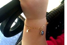 Baby Evil Eye Bracelet 14k Gold Fill with Cross and Star, Baby Infant Girl Jewelry, Gift for Newborn, Baby Girl Baptism Gift Baby Jewelry Gold Newborn, Baby Girl Baptism Gift, Baby Jewelry Gold, Gift For Newborn Baby, Tiny Cross Necklace, Goddaughter Gifts