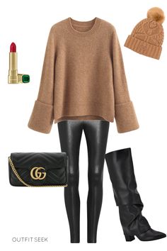 Fall in love with this fall outfit for women, perfect for an evening out on the town in the crisp autumn air.  #outfits #outfitideas #luxury #designer #dressyoutfits #style #fashion #styleinspo #look #falloutfits #clothing #clothes #outfitinspiration #outfitinspo #leather #gucci #boots #minimal Night Out Fall Outfit, Fall Outfit For Women, Women Outfit Ideas, Gucci Boots, Outfit For Women, Crisp Autumn, Autumn Night