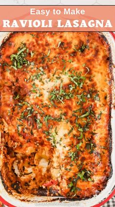 an easy lasagna casserole recipe with cheese and herbs