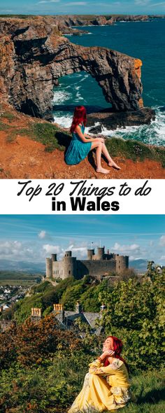 two pictures with the words top 10 things to do in wales and bottom one is an image