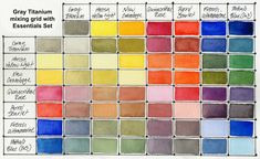 the color chart for gray tanning with essentials, which includes different shades and colors