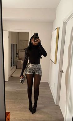 Mini Shorts Outfit Winter, Fur Skirt Outfit Black Women, Short Tights Outfit, Jenee Naylor Outfit, Winter Miami Outfit, Winter In Miami Outfits, Leather Jacket Mini Skirt Outfit, Faceovermatter Outfits, Skirt Winter Outfit Tights