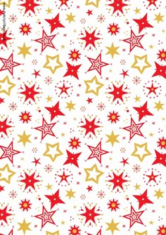 red and gold stars on white background