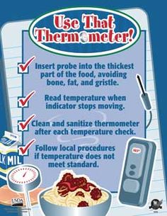 a poster with instructions on how to use thermometer for food and drink consumption