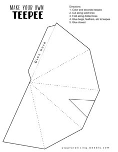 an origami paper piece with the instructions to make your own teepeee