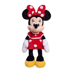 a minnie mouse stuffed animal on a white background