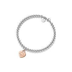 -Has Been Worn -Sterling Silver With Rose Gold Heart -Comes With Box And Dust Bag Return To Tiffany Bead Bracelet, Tiffany Bead Bracelet, Bridal Jewelry Bracelets, Return To Tiffany, Sterling Silver Bead Bracelet, Everyday Bracelet, Bracelet In Silver, Heart Tag, Tiffany Jewelry