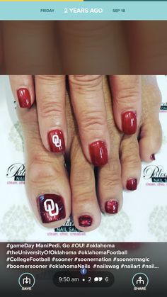 Mickey Nails, Oklahoma Football, Boomer Sooner, Oklahoma Sooners, Clean Nails