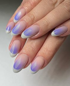 i do french too #airbrushnails #frenchnails #airbrushnailart #bluenails #gelnails #biabnails #nailart #naildesign #nails | Instagram French Airbrush Nails, Airbrush Manicure, Blooming Nails, Airbrush Nail Art, Bright Nails, I Love Nails, Gel Nail Designs