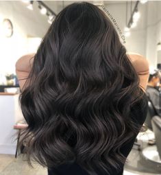 Glossy Dark Brown Hair Subtle Highlights, Dark Smokey Brown Hair, Dark Brown Dimensional Hair Subtle Highlights, Cool Dark Hair Color, Subtle Ash Brown Balayage On Black Hair, Dark Brown Hair With Subtle Dimension, Dark Chocolate Brown Hair Espresso, Dark Brown Hair Cool Tones, Ashy Black Hair