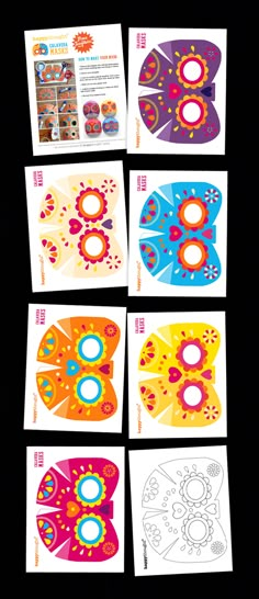 six different colored designs are shown in the same pattern as well as one color scheme