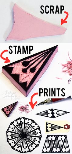 the instructions for how to make an origami style paper craft with scraps