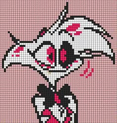 an image of a cross stitch pattern with a bird on it's head and eyes