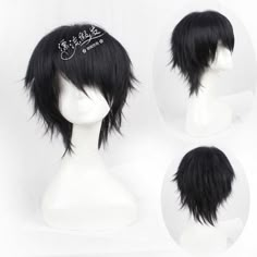 Short Black Straight Cosplay Anime Carnival Party Wig Heat Resistant Anime Carnival, Scene Haircuts, Orihara Izaya, Emo Haircuts, Short Scene Hair, Cartoon Cosplay, Party Wig, Hair Inspiration Short, Emo Hair