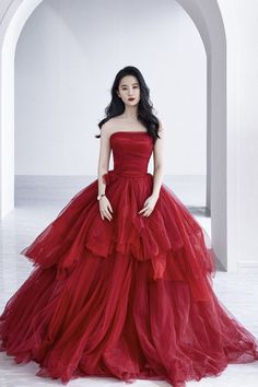 Red Tulle Prom Dress, Prom Dress Red, Red Ball Gown, Damaged Clothes, A Line Prom Dress, Womens Prom Dresses, Red Evening Dress, Red Gowns, A Line Prom Dresses