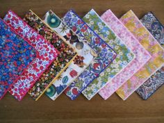 "These exquisite handkerchiefs are a generous size measuring 31cm (12\") square and are made from 100% cotton Liberty of London Tana Lawn fabric.  They are beautifully finished with a decorative co-ordinated rolled edge hem and are sold individually.  There are a number of designs and colourways to choose from in this listing - please use the letters to identify and purchase the handkerchief of your choice. Each handkerchief is meticulously handmade and finished by us here at The Connie Collecti Liberty Tana Lawn, Waste Free, Lawn Fabric, Liberty Of London, Liberty Fabric, Pocket Square, Bag Making, Scarf Accessory, Etsy Gifts