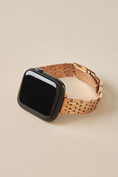 Apple Watch is not included Watch is adjustable using a jewelry sizing tool - tool is included Stainless steel Compatible with all versions of Apple Watch Imported | Rainey Skinny Stainless Steel Apple Watch Band by Posh Tech in Pink, Women's, Size: 38/40 mm at Anthropologie Apple Watch On Women Wrist, Metal Apple Watch Band Women, Womens Apple Watch Band, Stylish Apple Watch Band Women, Apple Watch Gold Band, Gold Apple Watch Band, Apple Watch Bands Aesthetic, Apple Watches For Women, Apple Watch Bands Fashion