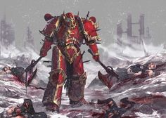 an image of a warhammer standing in the middle of a snowy area with other people